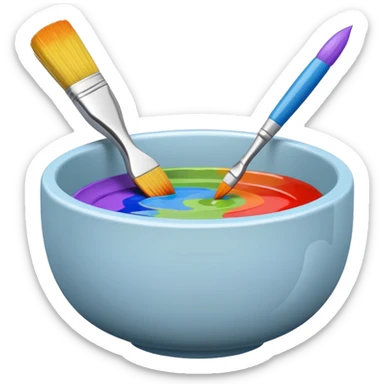coloring bowl with brush sticker