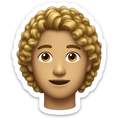 teenager with disconnecting beard olive skin and curly medium long hair sticker