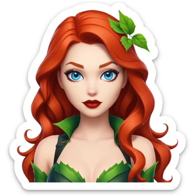 poison ivy fortnite skin blue eyes, lips same as body color sticker
