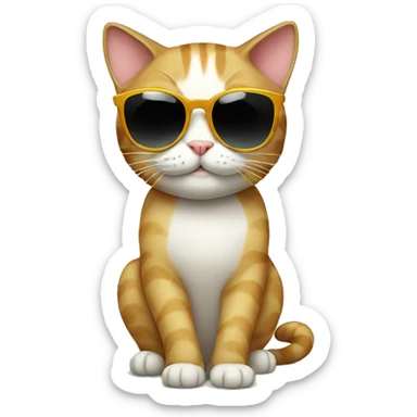Cat with sunglasses sticker