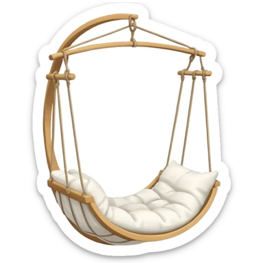 classic hanging chair with big pillows and blanket sticker