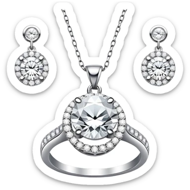 diamond ring necklace earrings jewelry sticker