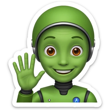Martien qui dit coucou sticker