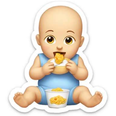 baby eating  sticker