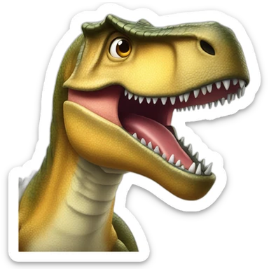 La tête d'un dinosaures qui rigole sticker