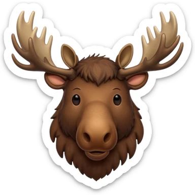 Moose head with no eyes and antlers  sticker
