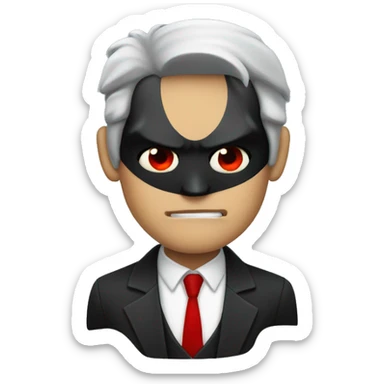 Batman Two-Face separate his face and use the colors black and red on it sticker