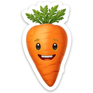 Half bitten carrot sticker