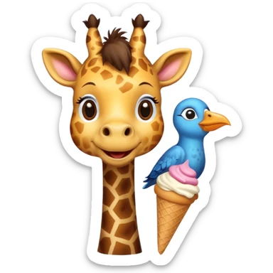 Giraffe with Ice Creams
Giraffe sharing cone with bird



 sticker