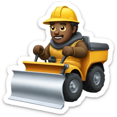 King driving a snow plow sticker