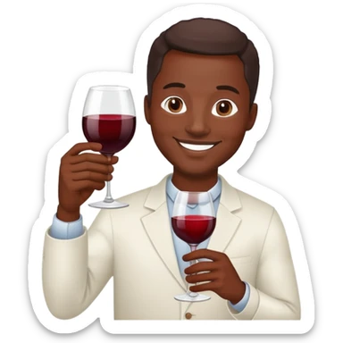 smiling African American man with wine glass sticker