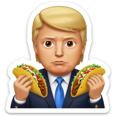 Donald Trump eating tacos sticker