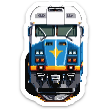 electric Amtrak locomotive, front view sticker