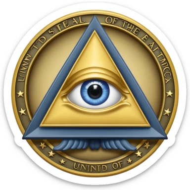 Great seal of the United States of America, the eye into triangle, illuminati symbol sticker