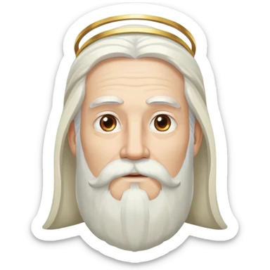 God, wise man with halo, long white hair, beard and white mustache sticker