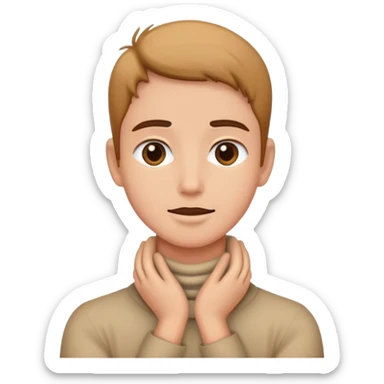 Person with hands around their neck sticker