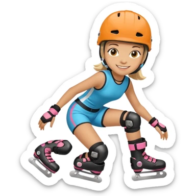 Roller blader girl sticker
