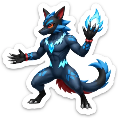 Lucario-Zeraora-Zoroark-fusion sticker