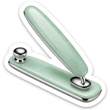one silver gua sha and one silver jade roller used for beauty sticker