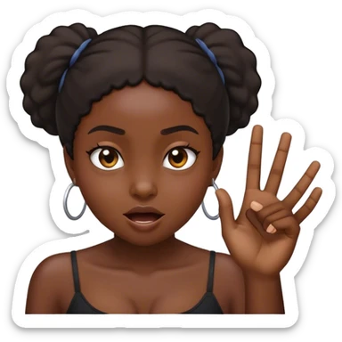 Black girl flipping off sticker