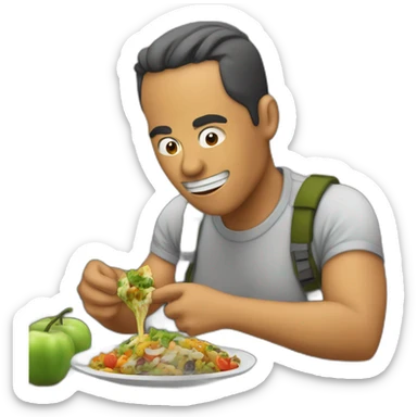 Motero comiendo canguil sticker