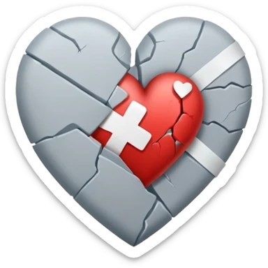 broken heart sticked together sticker