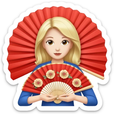 mulher se abanando com leque e suando sticker