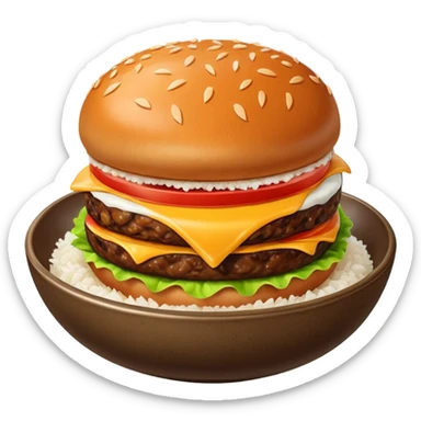 I want a burger patty without bun, lettuce, cheese, tomato, etc on a bowl of rice.  sticker
