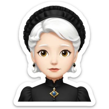 victorian lady face with white hair sticker