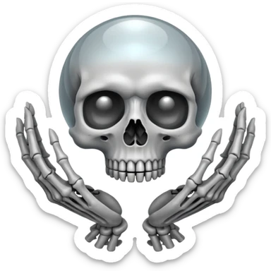 Crystal ball with skeleton hands sticker