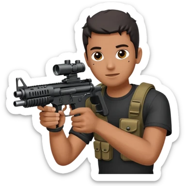 ar 15 with gun spark like its shooting sticker