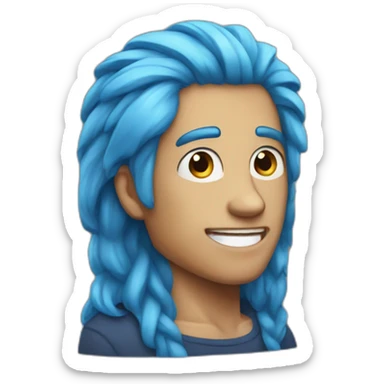 A men wih blue hair sticker