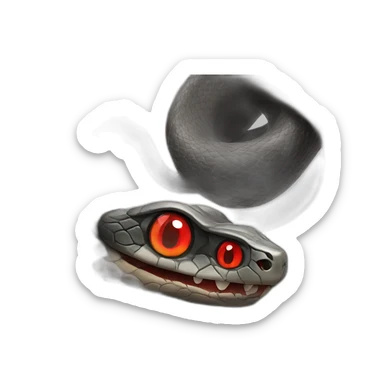 Very big Black Snake with Red eyes sticker