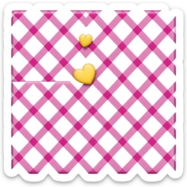 Pink and yellow gingham sticker