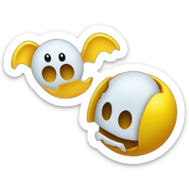 pac-man eating ghosts sticker