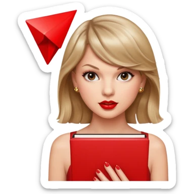 Glitter background with red album Taylor Swift sticker