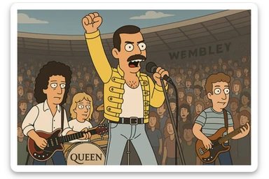 people lots of people Queen at Wembley  sticker