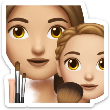 Makeup kit and a white girl with Brown hair sticker