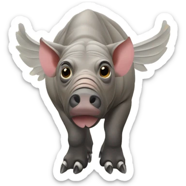 North Sulawesi babirusa with massive wings sticker
