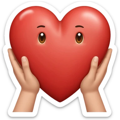 Draw two hands holding a heart, Do it without a small heart, just a big one, and that's it. sticker