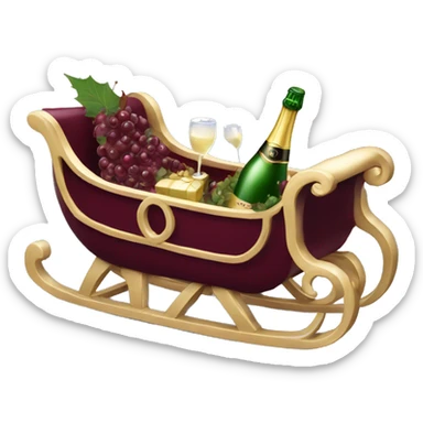 mulberry sleigh with champagne inside sticker