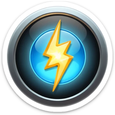 A small glowing spark inside a play button sticker