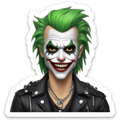 cute punk rocker Joker style sticker