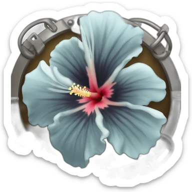 Hibiscus with metal protection. sticker