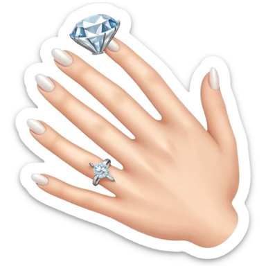 Engagement ring on hand sticker