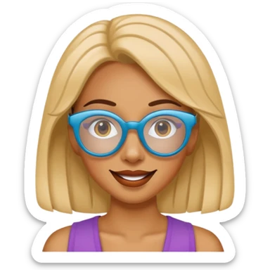 woman with joke glasses sticker