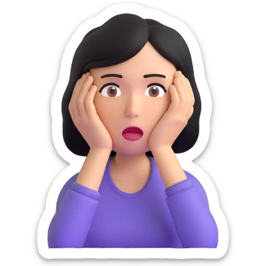 a woman looking frustrated sticker
