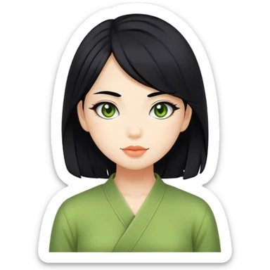 Matcha girlie black hair  sticker