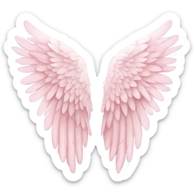 light pink angel wings sticker