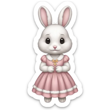 Rabbit wearing a dress sticker
